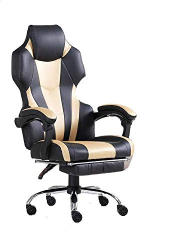 DFGHNBVC Sedia da Ufficio Sportiva O da Gioco in Pu con Schienale Alto, Sedia da Computer E Poggiapiedi per Lavorare E Giocare,