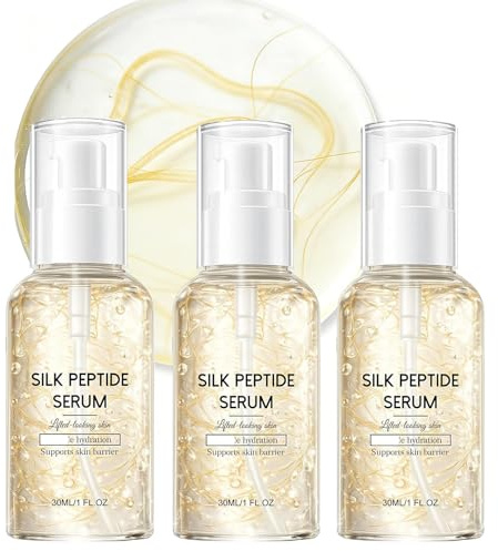 Ampolla de elevación intensiva con péptidos de seda - Suero profundo de colágeno y péptidos de cobre para el rostro - Cuidado de la piel reafirmante, suavizante e hidratante instantáneo (3PCSS)