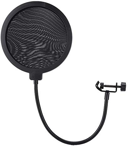 EIMSOAH Maschera Filtrante per Microfono Pop-up per Registrazione in Studio, Filtro Antirumore Anti-pop per Cantanti e Podcaster, Cappuccio Spray in Metallo per Microfoni