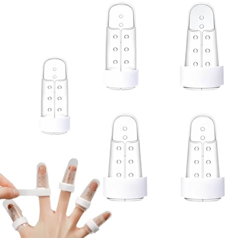 YURUIHKAO 5 Pcs Finger Splint Plastic Adjustable Mallet Finger Support Breathable Trigger Finger Guard Keep Finger Straight For Arthritis Broken Finger Thumb Protection And Joint Immobilization