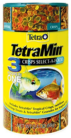 TetraMin Crisps Select-A-Food 2.4 Ounces, Fish Food, Variety Pack (77037)