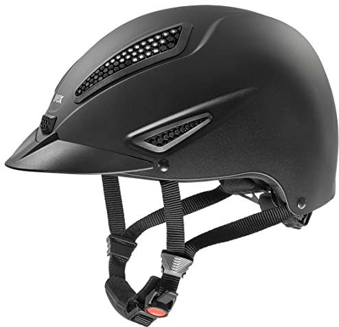 uvex perfexxion II glamour - robuster Reithelm für Damen und Herren - individuelle Größenanpassung - optimale Belüftung - black matt - 54-55 cm