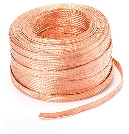 XMRISE plana trenzada de alambre de cobre de tierra del cable eléctrico trenzados pelados espiral flexible de conexión a tierra de plomo conductores conductores 10#