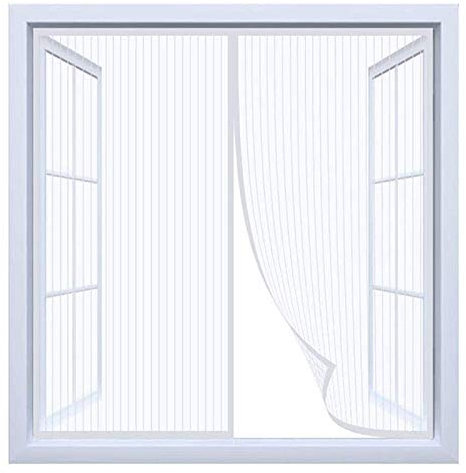Magnet Fliegengitter Fenster Innen, Weiß Anti-Moskito Fliegenvorhang, Ohne Bohren, Dachfenster Schiebefenster - 70cm(Breite) x 90cm(Höhe)