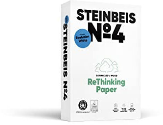 Steinbeis 500 Blatt Kopierpapier Nr. 4 Evolution White, DIN A3, 100% recycelt, chlorfrei gebleicht