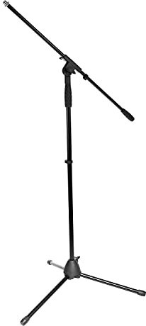 PDM ECO Pied de Microphone Perche Noir, PLUGGER STUDIO, hauteur réglable
