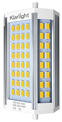 Klarlight 30W R7S LED Lampe 118mm Dimmbar Neutralweiß 4000K Linear Lampe 200 Grad Abstrahlwinkel 220V FlutlichtLeuchtmittel, YLS-1141-NW-DE-FBS