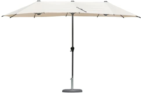 Gruppo Maruccia - Ombrellone da Giardino Doppio - 2x4 Metri Palo Centrale - Struttura in Alluminio - Tetto in Poliestere Ecrù