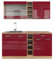 Vicco Singleküche R-Line, Bordeaux Hochglanz/Goldkraft Eiche, 160 cm, AP Eiche