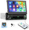 Single Din Touchscreen Car Stereo 7 Inch Flip Out Touchscreen Bluetooth 1 Din Car Radio Receiver, TF/USB, FM Radio,Mirror Link,SWC,External Microphone+Rear Camera