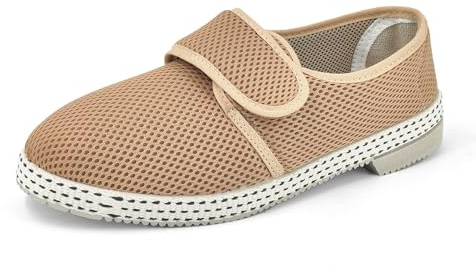 JOMIX Pantofole Uomo Estive Ciabatte da Anziani con Strappo Scarpe Lavabile in Lavatrice da Casa ITU1897 Beige 44
