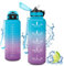 Vikaster Botella, Botellas Agua Niños sin BPA, 1.5l Botella con pajita, a Prueba de Fugas, Fácil de Abrir, Botella reutilizable, Gimnasio, Running