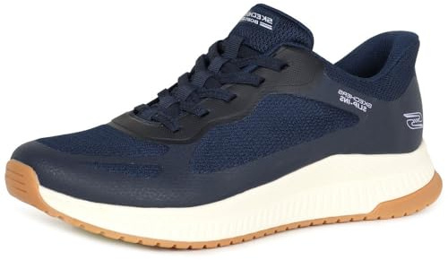 Skechers Women's Bobs Squad 4 Staple Look Slip-in Trainers, Navy Mesh, 6.5 UK