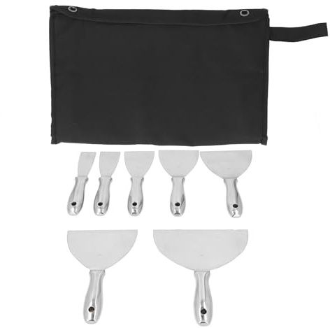 7 Piezas de Herramientas para Paneles de Yeso, Kit de Espátula para Masilla, Cuchillo para Encintar Paneles de Yeso de Acero Inoxidable, Removedor de Pintura con Bolsa de