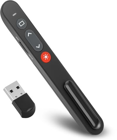 Wireless Presenter - KKMOL Präsentationsfernbedienung, Powerpoint Fernbedienung, Pointer für Präsentationen, USB Presenter für PPT/Windows XP/7/8/10/Mac OS/Linux