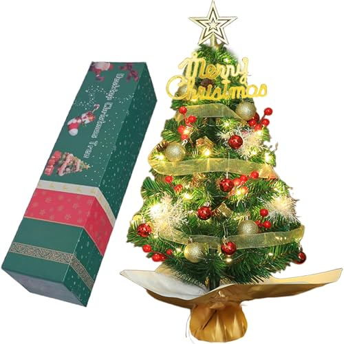 WINOK Mini Christmas Trees, 2FT Artificial Tabletop Christmas Tree (Green)