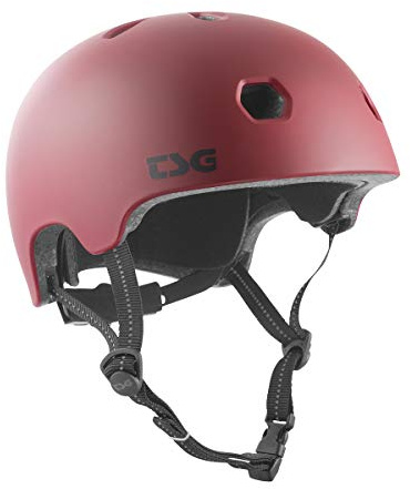 TSG Meta Skate & Bike Helmet w/Dial Fit System | for Cycling, BMX, Skateboarding, Rollerblading, Roller Derby, E-Boarding, E-Skating, Longboarding, Vert, Park, Urban (Satin Oxblood, S/M 54-57 cm)
