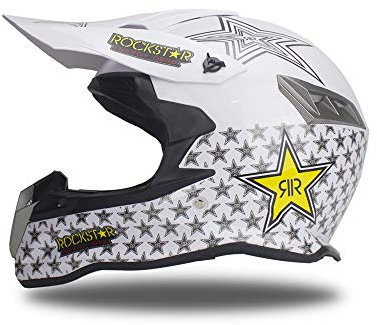 Woljay Casques motocross Casque sport moto sport double sport Saleté Bicyclette VTT Blanc (XXL)