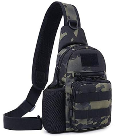 HUNTVP Chest Bag Molle Sling Crossbody Shoulder Sling Pack Backpack with Water Bottle Holder Camo