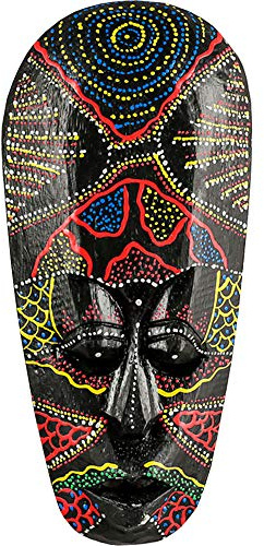 Máscara africana de estilo aborigen pintada a mano, máscara de madera para colgar en la pared, decoración africana