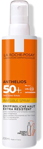 La Roche-Posay Anthelios Invisible Spray LSF 50+, Transparentes Sonnenspray ohne Duftstoffe für empfindliche & zu Sonnenallergie neigende Haut, 200 ml