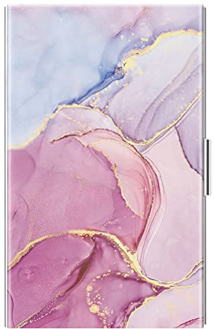 FINTIE Visitenkartenetui Kartenetui, Premium Slim Scheckkartenhülle Kreditkartenetui aus Edelstahl, beschichtet mit hochwertigem Kunstleder für Damen Herren, Glorreicher Marmor