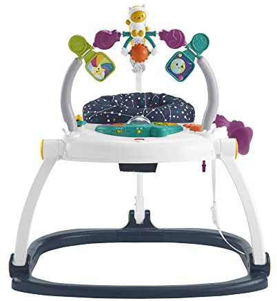 Fisher-Price Transat Jumperoo De L’Espace Compact, Centre D’Activités Interactives Avec Sons Et Lumières, Hauteur Du Siège Adaptable, Jouet Bébé, HPH46