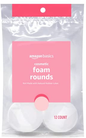 Amazon Basics Cosmetic Foam Rounds, 12 Count, Pack of 1