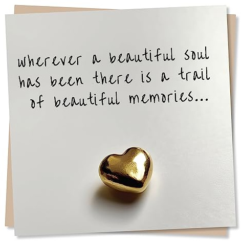 Sympathy Card, Condolence, Thinking of You - Beautiful Gold Heart Design - Made in UK
