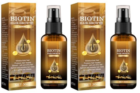 2 Stück Biotin Haarwuchsspray, Haarwachstumsseren, Haarserum, Hair Growth, Haarwachstumsspray für Frauen und Männer, Anti Haarausfall, fördert Dickeres, Volleres und Schneller Wachsenden Haar