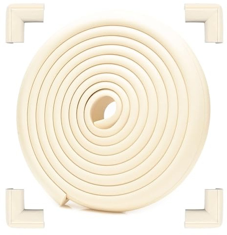 Juego de protectores de esquina de seguridad para bebés, protector de bordes de 4,4 m + 8 protectores de esquina para niños, espuma para muebles y mesas, parachoques a prueba de bebés para niños,
