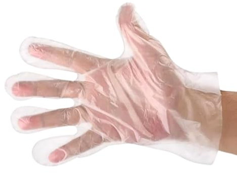 GERCARE Guantes Plástico Desechables no Estériles. Guantes Peluquería, Supermercado, Gasolinera. Caja 100 Unidades. Guantes Polietileno Transparentes Ambidiestros.