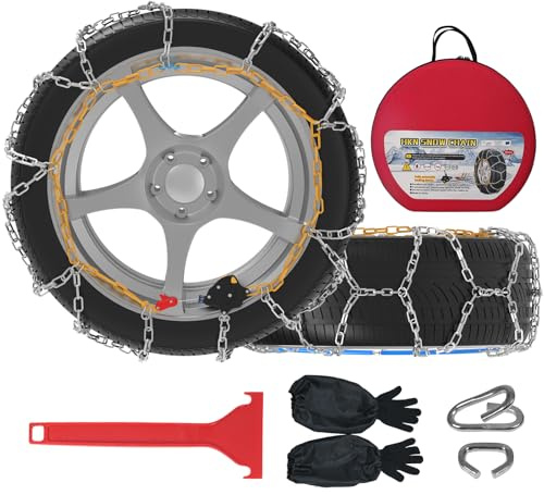 Automatische Schneeketten, 2 Stück x 12mm, 1 Minute schnelle Montage von Schneeketten mit automatischem Spanner für für Pkw Pickups und Suv(Größe 120)