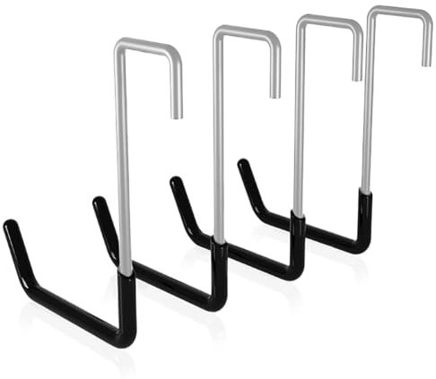 Mumjooyi Lot de 4 crochets muraux en S pour garage - Crochets de suspension universels - Crochets d'échelle à suspendre - Robustes - Échelle, plantes