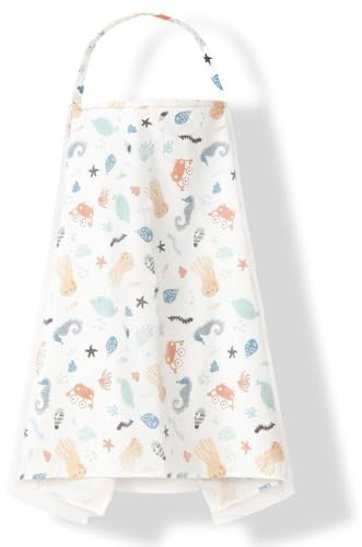 KEWUF stilltuch, Stillbezug für Babys, Musselin-Stillbezug, Stilltuch für Unterwegs Stillschal Stillschürze, Weicher und Atmungsaktiver Stillschal, verstellbarer Riemen, Geeignet für Autositze