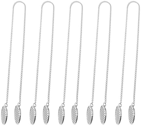 SYEYCW 5 Pezzi Fermaglio, 56cm Clip di Tovaglioli di Metallo, Catene Tovagliolo Cordino, Catena Porta Tovaglioli e Catene, Accessori Eleganti per Fissare, per Anziani, Adulti, Bambini, Argento