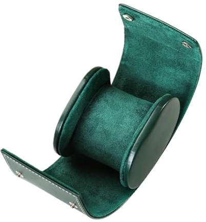 Estuche enrollable de cuero portátil for reloj, 2 unidades, organizador de almacenamiento personalizado, soporte for reloj de viaje, caja sorpresa a prueba de golpes Para Cumpleaños(Green 1 watches)