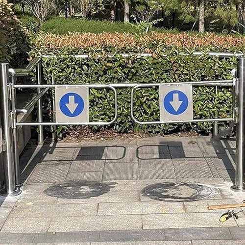 Puerta de entrada de supermercado, portal de seguridad unidireccional, puerta peatonal de metal para almacén, puerta de cierre automático para biblioteca y tienda, acceso panorámico (140 x 97 cm)