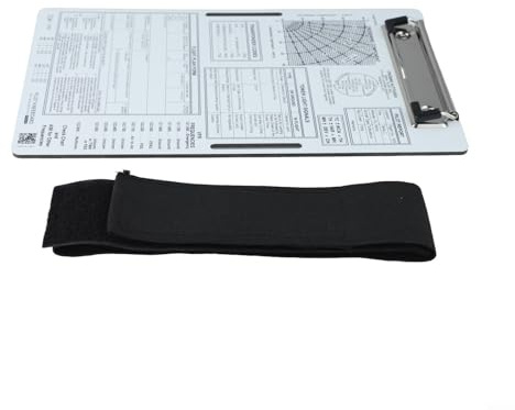 Tavoletta da pilota in alluminio per ginocchio per pianificazione del volo IFR VFR con clip in metallo e blocco note per allenamento degli studenti (VFR+A)