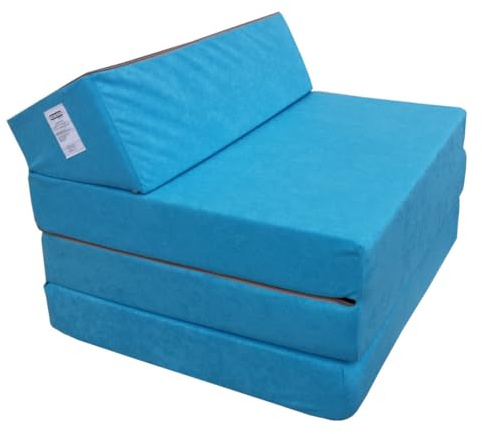Natalia Spzoo Materasso pieghevole per ospiti 200 x 70 x 10 cm in diversi colori Microfibra (Azzurro 1331)