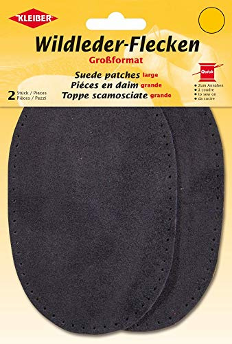 Kleiber Large Suede Sew on Trouser/Arm Patches-Grey, 18 x 13 cm