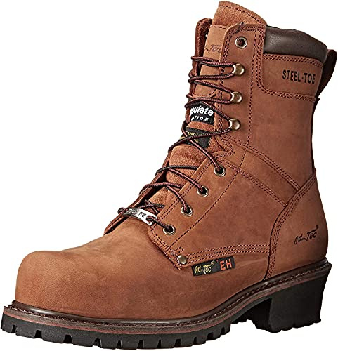 Adtec Men's 9 inch Steel Toe Logger Boot, Brown, 10 M US