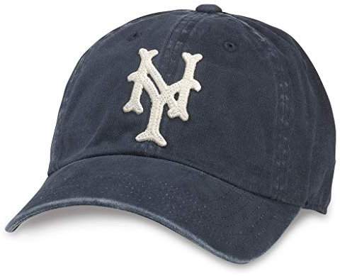 AMERICAN NEEDLE Historic League Team Archive Baseball Cap Adjustable Buckle Strap Dad Hat, New York Cubans (Marineblau), Einheitsgröße