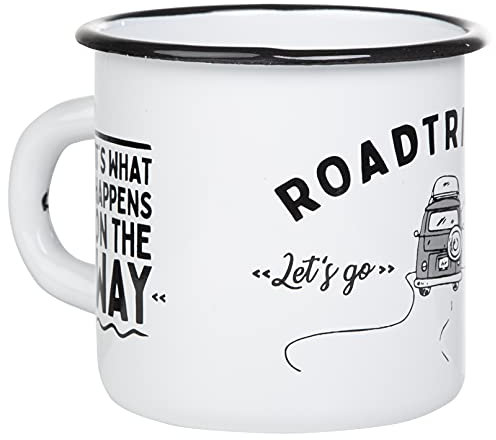 ROADTRIPPING Tasse en émail pour camping et vanlife | rétro campervan design 300ml