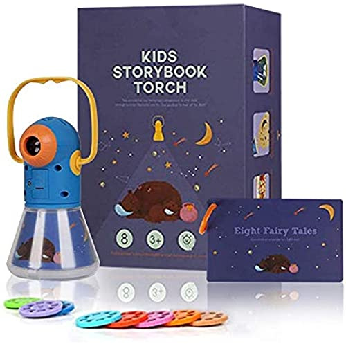 Matteobenni Proiettore multifunzionale per bambini, proiettore di luci notturne per libro di fiabe, giocattoli educativi regali per ragazzi/ragazze di 3-12 anni