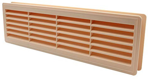 Rejilla de ventilación para puertas – Rejilla de ventilación – Cuarto de baño, gabinete, garaje a través de la cubierta de ventilación – Color: beige - 46 x 13.5 cm (44 x 12 cm)