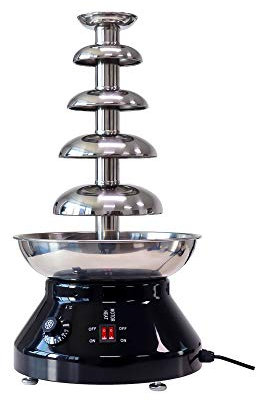 5-Tier Chocolate Fondue Fountain Machine 3L Stainless Steel Commercial Chocolate Fountain for Party Wedding Restaurant, 30℃~110℃ Adjustable, Black