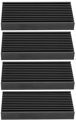 4Pcs Aluminum Heat Sink - Large Heatsink Chip Heat Diffusion Cooling Fin - Black - 50 x 12.7 x 100mm / 2 x 0.5 x 4in