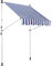 CLP Klemm-Markise Westerly I Ohne Bohren I Höhenverstellbar I UV50+ I Wasserdicht, Farbe:weiß/blau, Größe:300x120 cm