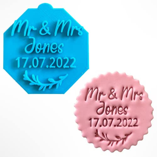 Custom Personalised Wedding Names Fondant Stamp Debosser Cupcake Icing Cookie Decoration Cake (6cm)